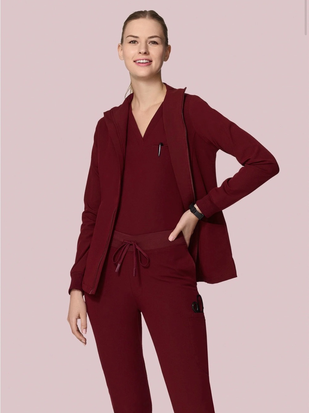 NWT Mandala Wine Scrub Jacket